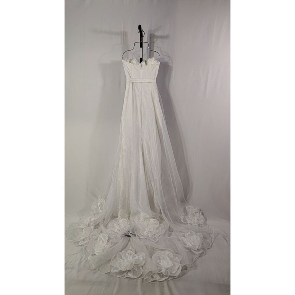Lulus Women Ivory Strapless Overlay Maxi Dress White Dress M - Picture 2 of 2